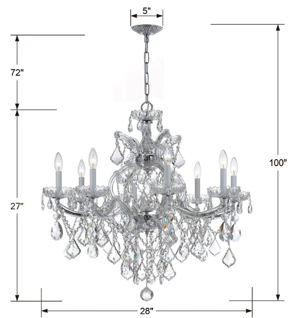 Crystorama Crystorama Maria Theresa 9 Light Swarovski Strass Crystal Polished Chrome Chandelier