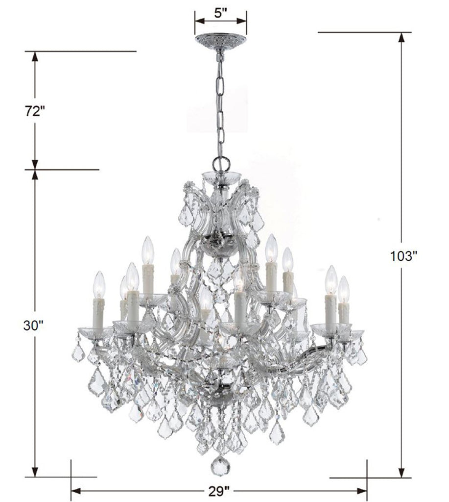 Crystorama Crystorama Maria Theresa 13 Light Spectra Crystal Polished Chrome Chandelier