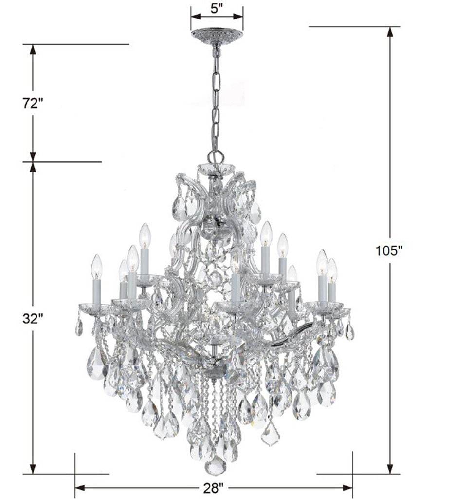 Crystorama Crystorama Maria Theresa 13 Light Swarovski Strass Crystal Polished Chrome Chandelier