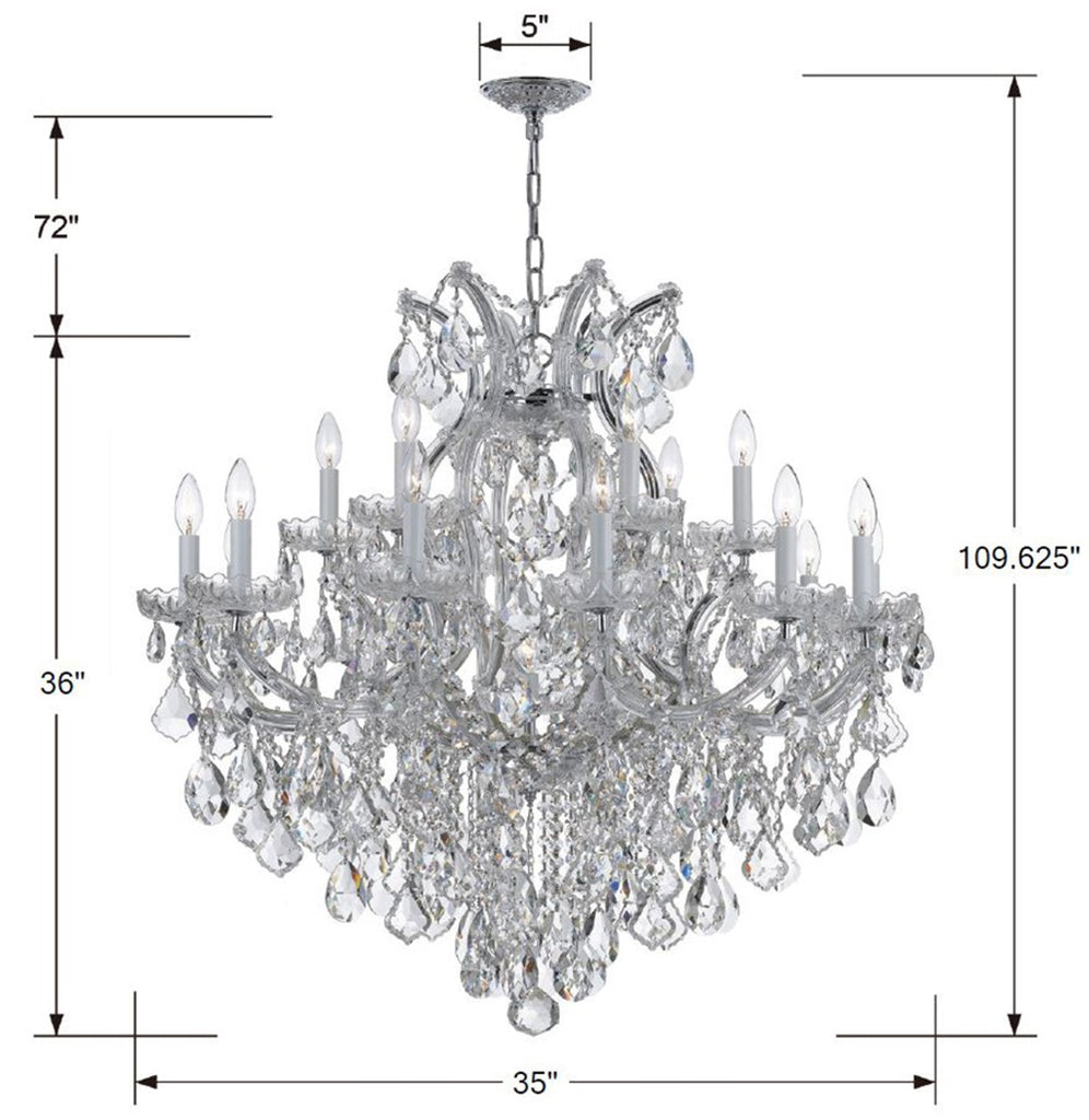Crystorama Crystorama Maria Theresa 19 Light Swarovski Strass Crystal Polished Chrome Chandelier