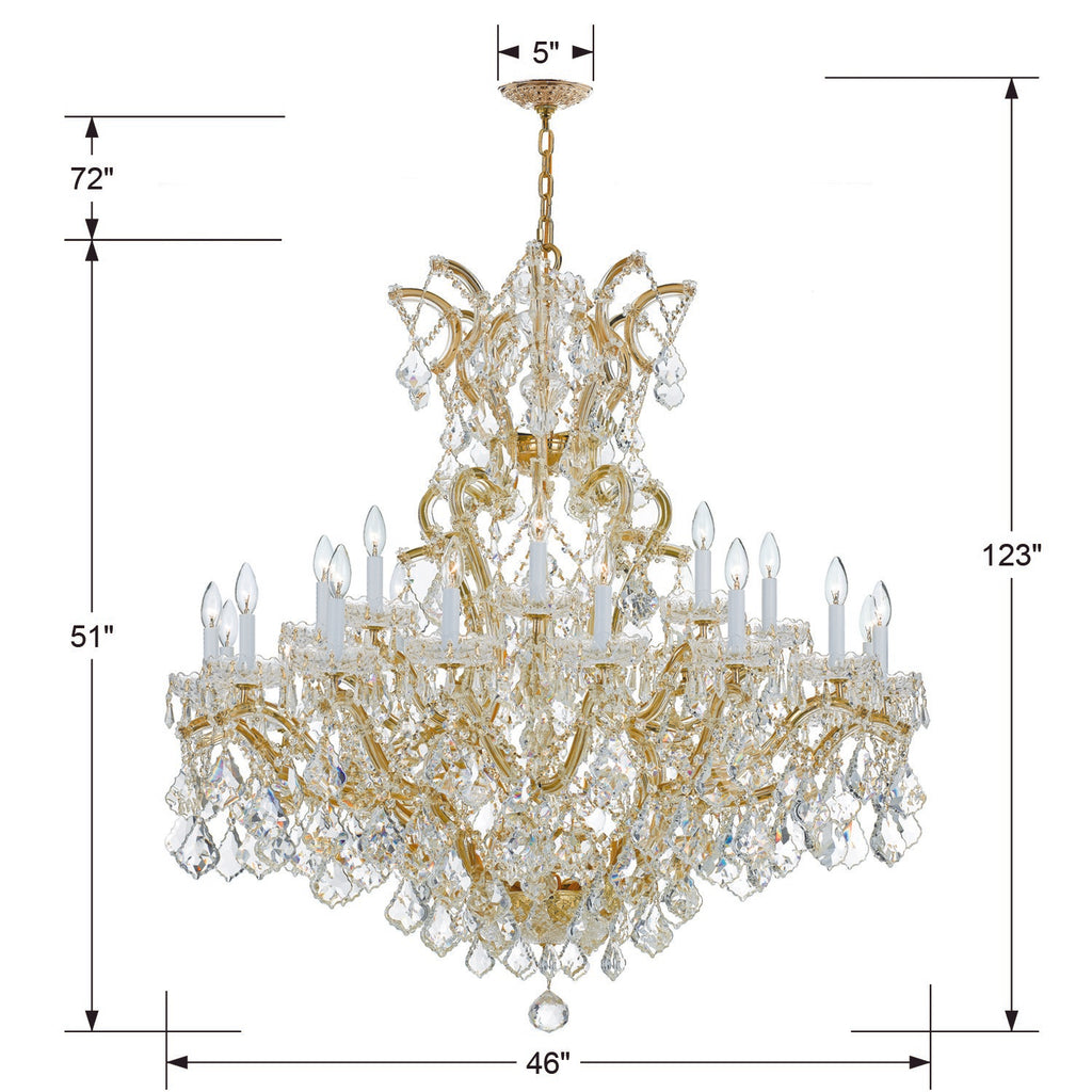Crystorama Crystorama Maria Theresa 25 Light Spectra Crystal Gold Chandelier