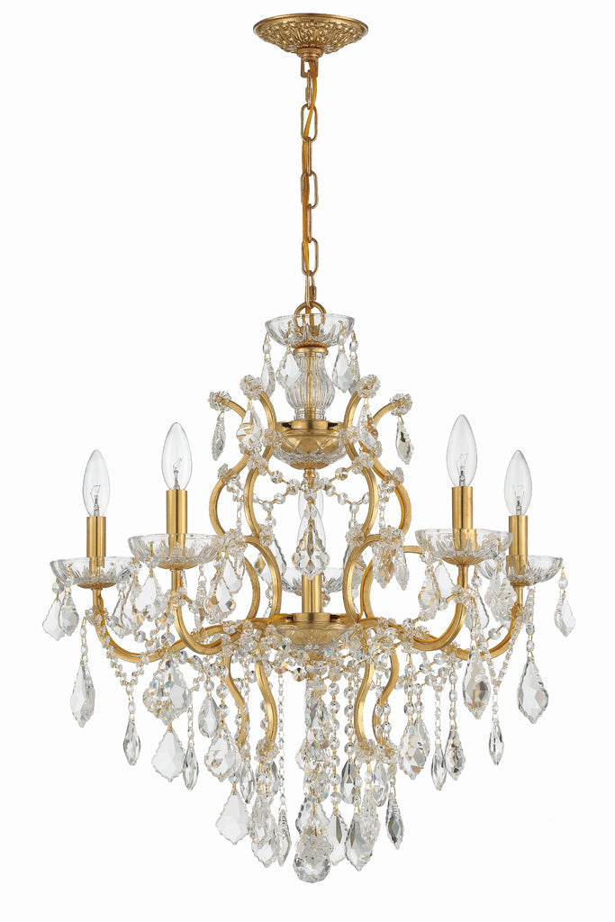 Crystorama Crystorama Filmore 6 Light Hand Cut Crystal Antique Gold Chandelier