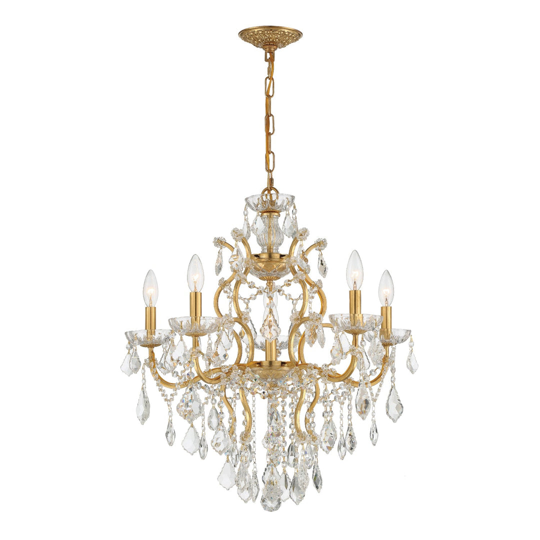 Crystorama Crystorama Filmore 6 Light Spectra Crystal Antique Gold Chandelier