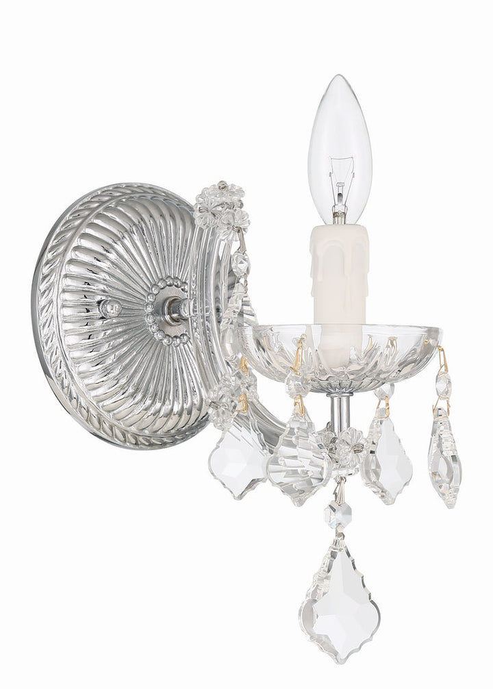 Crystorama Crystorama Maria Theresa 1 Light Hand Cut Crystal Polished Chrome Sconce