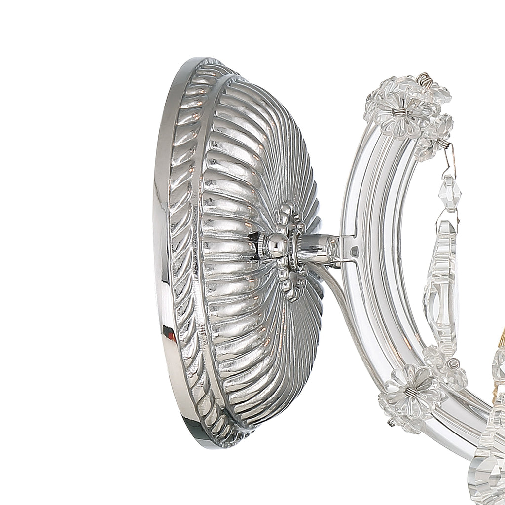 Crystorama Crystorama Maria Theresa 1 Light Hand Cut Crystal Polished Chrome Sconce