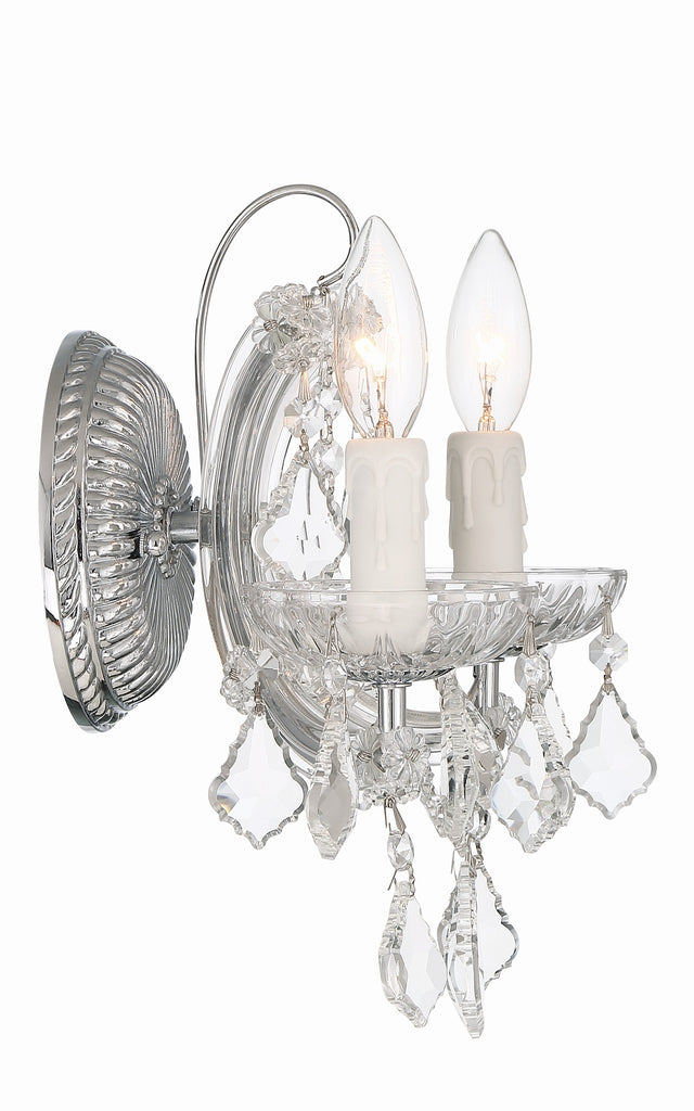 Crystorama Crystorama Maria Theresa 2 Light Hand Cut Crystal Polished Chrome Sconce
