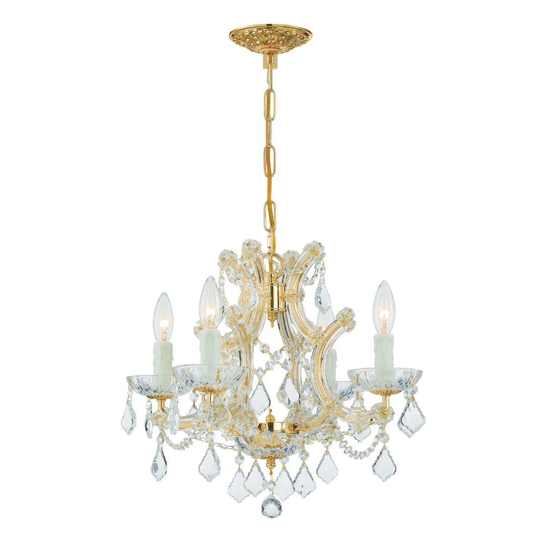 Crystorama Crystorama Maria Theresa 4 Light Spectra Crystal Gold Mini Chandelier