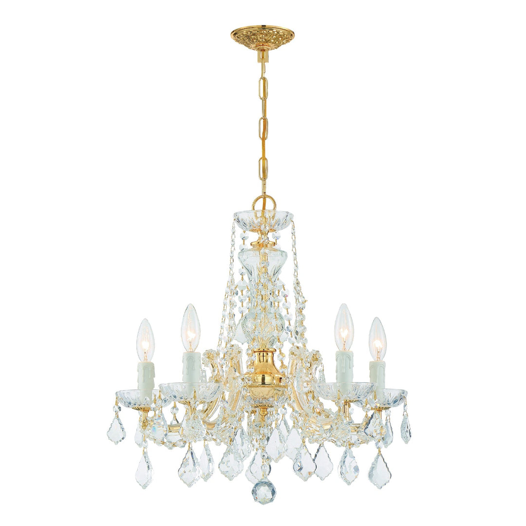 Crystorama Crystorama Maria Theresa 5 Light Swarovski Strass Crystal Gold Chandelier