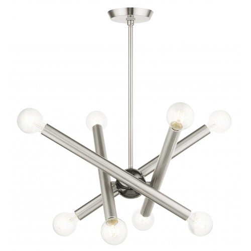 8 Light Brushed Nickel Chandelier Livex