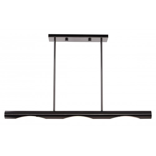 3 Light Black Chrome Linear Chandelier Livex