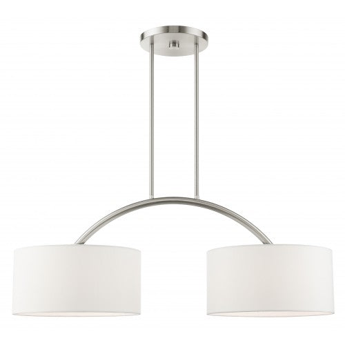 2 Light Brushed Nickel Linear Chandelier Livex