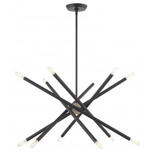 12 Light Scandinavian Gray Chandelier Livex