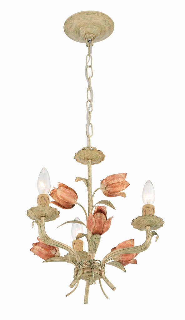 Crystorama Crystorama Southport 3 Light Sage Rose Mini Chandelier