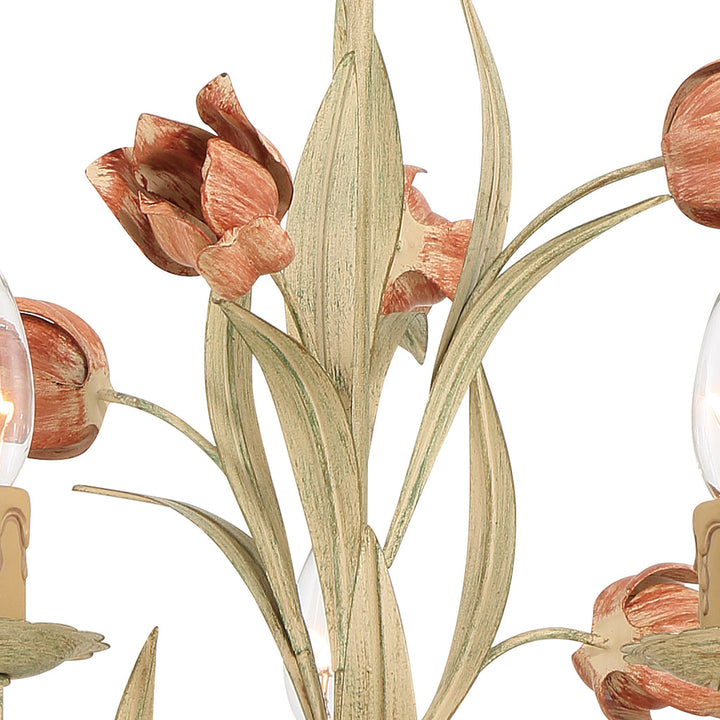 Crystorama Crystorama Southport 5 Light Sage Rose Chandelier