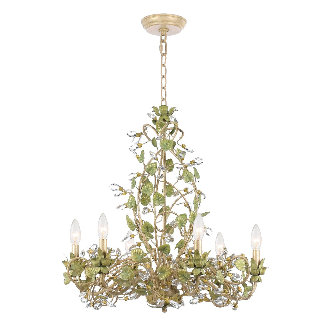 Crystorama Crystorama Josie 6 Light Champagne Green Tea Chandelier