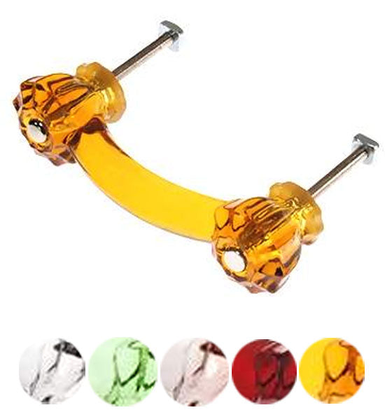 COPPER MOUNTAIN HARDWARE Astoria 4 1/4 Inch Overall Decagon Teardrop Shape Glass Pulls