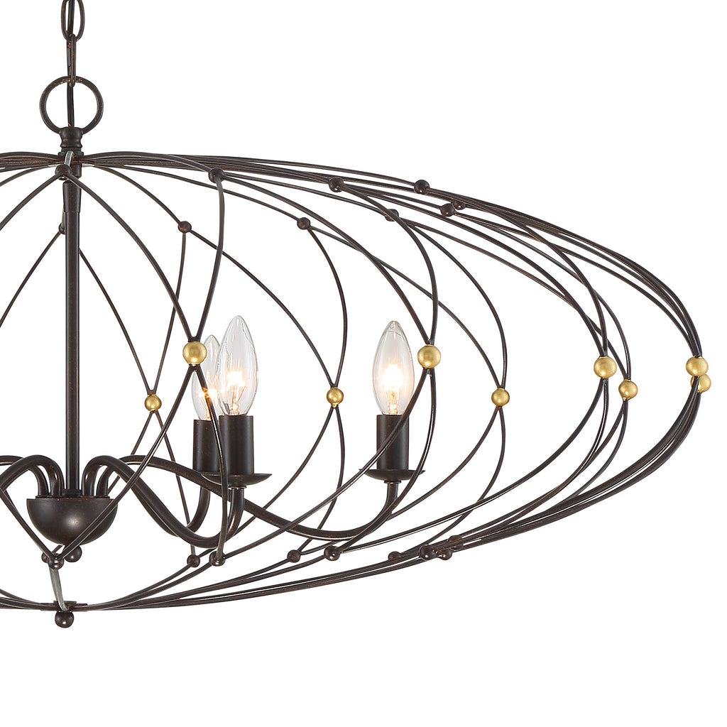 Crystorama Crystorama Zucca 6 Light English Bronze + Antique Gold Chandelier