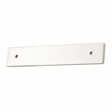 5 1/4 Inch (4 Inch c-c) Solid Brass Art Deco Rectangular Back Plate (Polished Nickel Finish) EMTEK