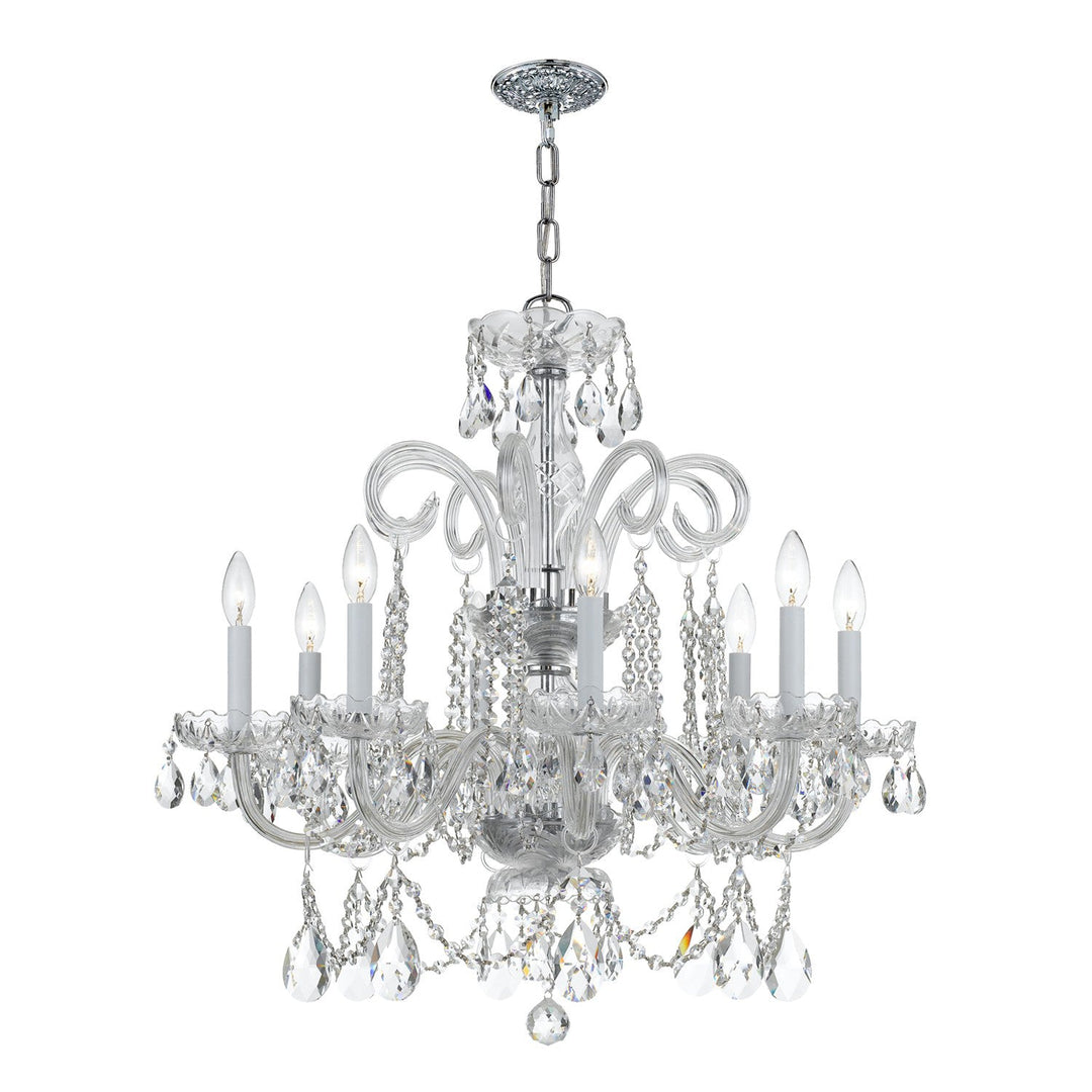 Crystorama Crystorama Traditional Crystal 8 Light Hand Cut Crystal Polished Chrome Chandelier