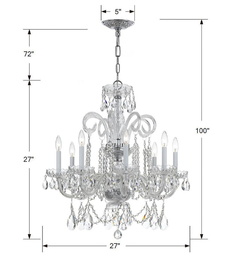 Crystorama Crystorama Traditional Crystal 8 Light Spectra Crystal Polished Chrome Chandelier