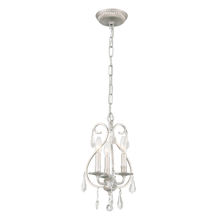 Crystorama Crystorama Ashton 3 Light Hand Cut Crystal Olde Silver Mini Chandelier