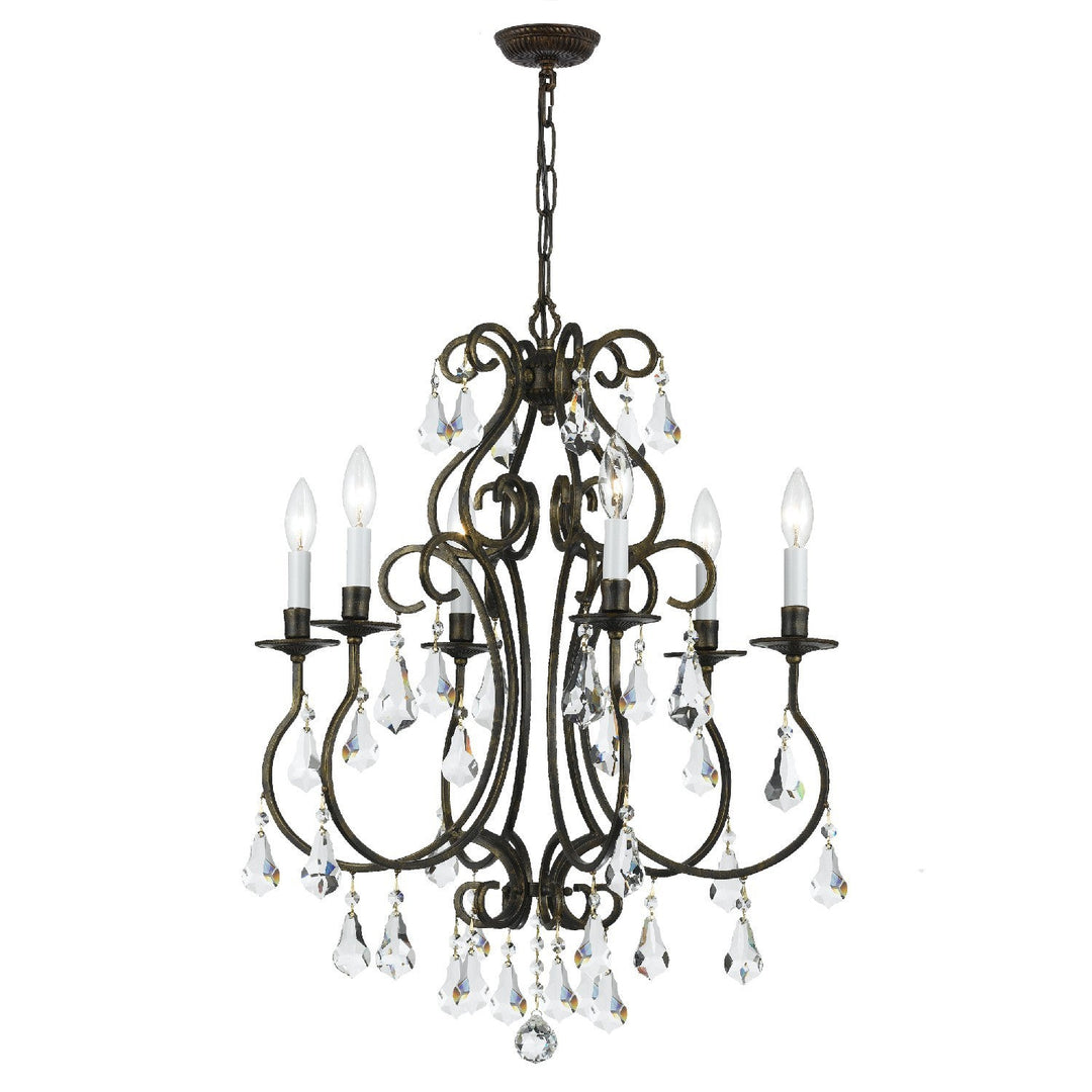 Crystorama Crystorama Ashton 6 Light Swarovski Strass Crystal English Bronze Chandelier