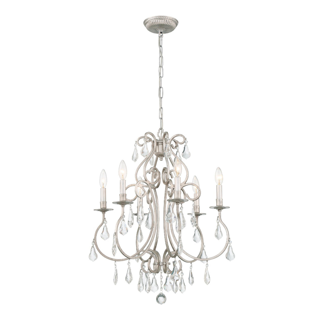 Crystorama Crystorama Ashton 6 Light Hand Cut Crystal Olde Silver Chandelier