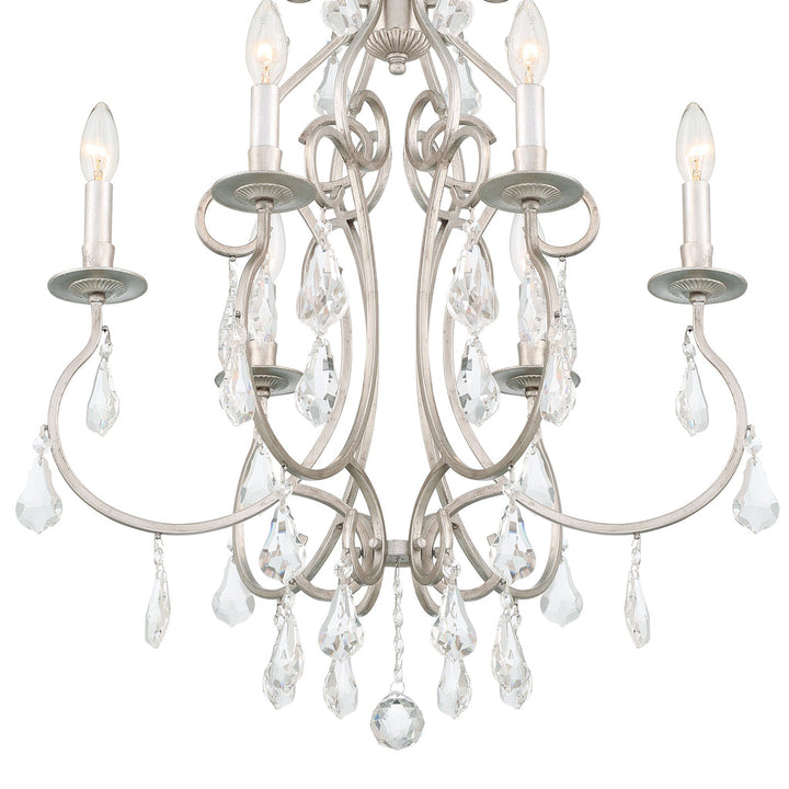 Crystorama Crystorama Ashton 6 Light Hand Cut Crystal Olde Silver Chandelier