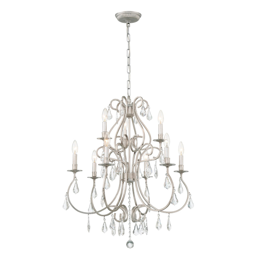 Crystorama Crystorama Ashton 9 Light Hand Cut Crystal Olde Silver Chandelier