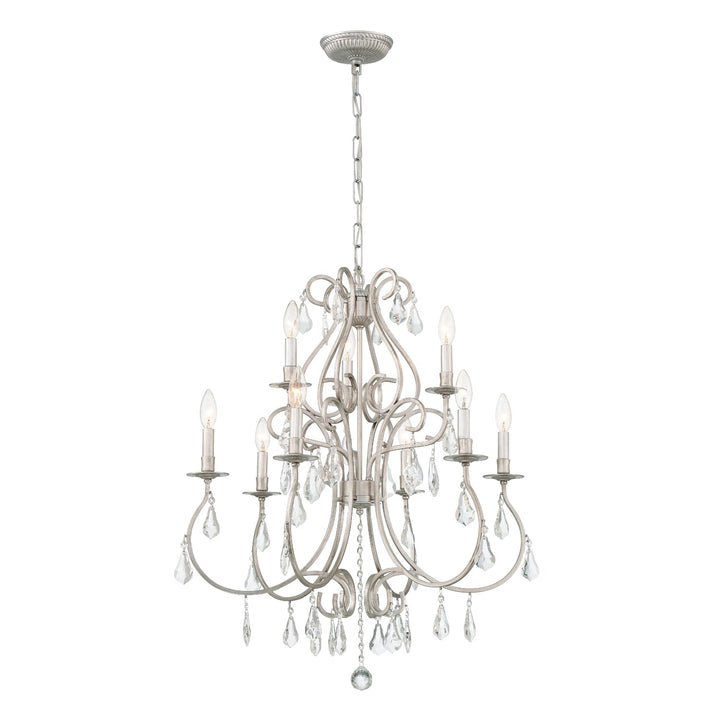 Crystorama Crystorama Ashton 9 Light Hand Cut Crystal Olde Silver Chandelier