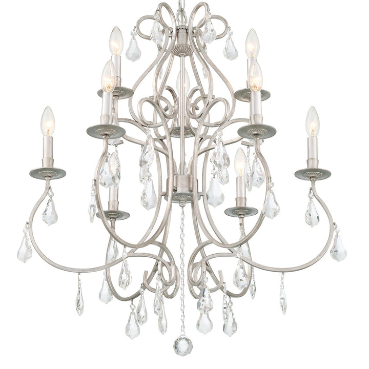 Crystorama Crystorama Ashton 9 Light Hand Cut Crystal Olde Silver Chandelier