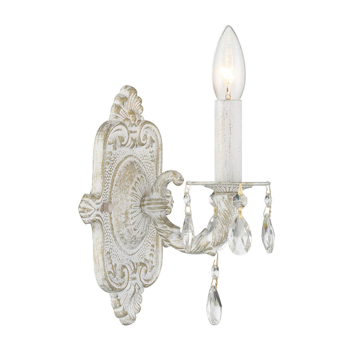 Crystorama Crystorama Paris Market 1 Light Swarovski Strass Crystal Antique White Sconce