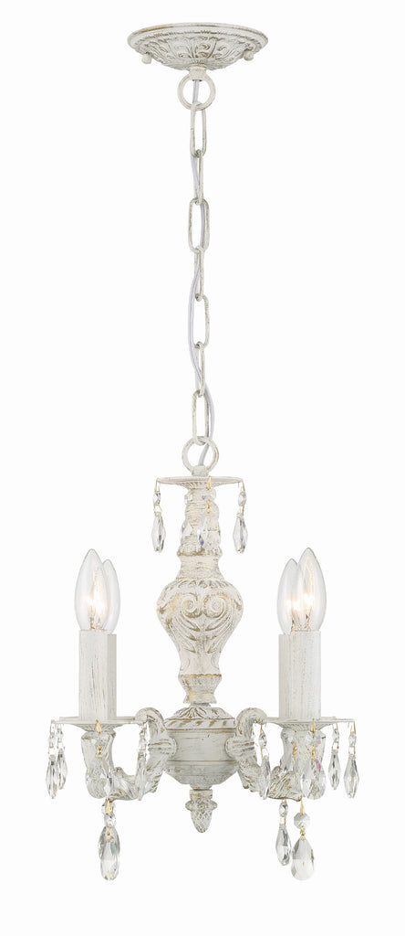 Crystorama Crystorama Paris Market 4 Light Clear Crystal Antique White Mini Chandelier