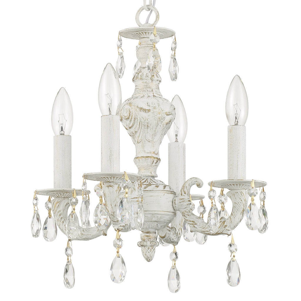 Crystorama Crystorama Paris Market 4 Light Clear Crystal Antique White Mini Chandelier