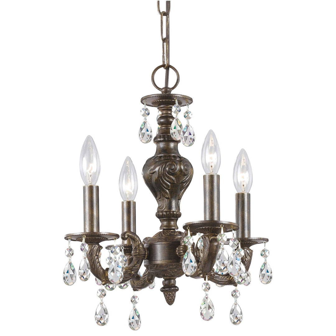 Crystorama Crystorama Paris Market 4 Light Spectra Crystal Venetian Bronze Mini Chandelier