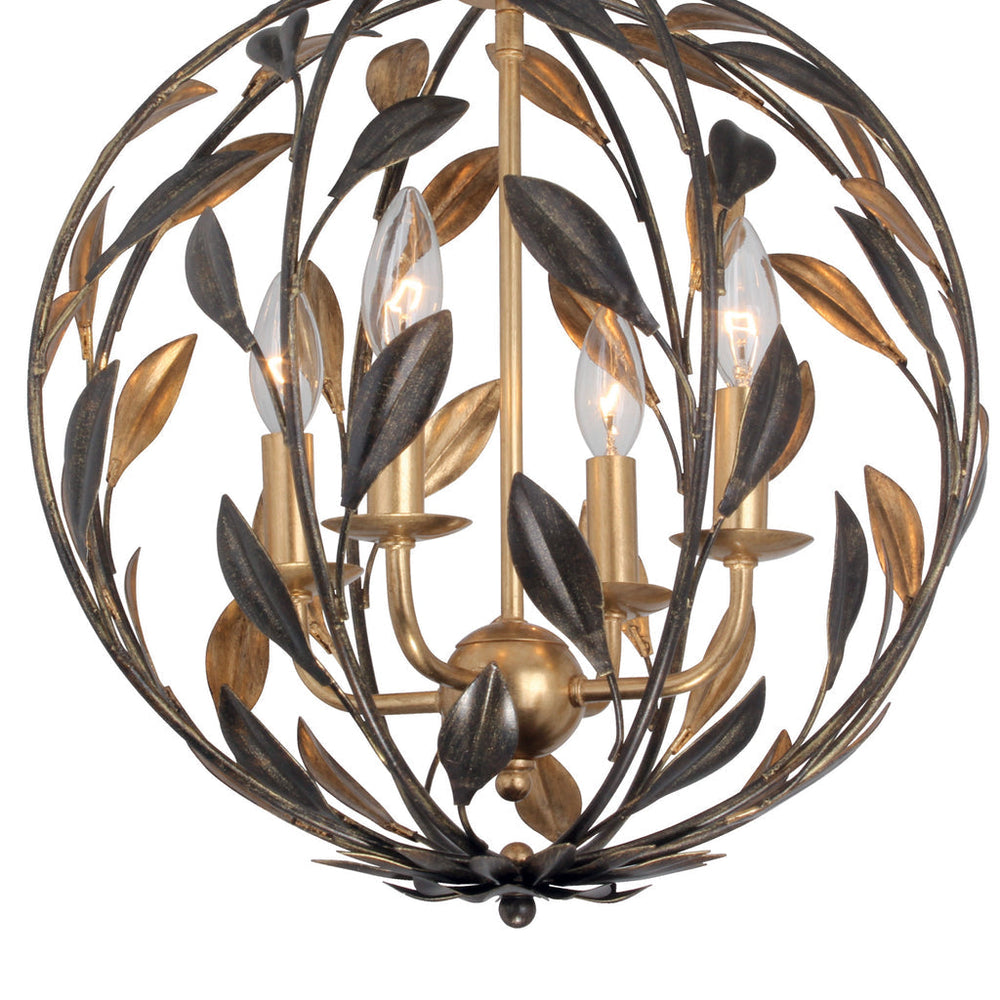 Crystorama Crystorama Broche 4 Light English Bronze + Antique Gold Sphere Mini Chandelier