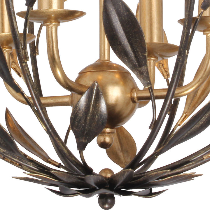 Crystorama Crystorama Broche 4 Light English Bronze + Antique Gold Sphere Mini Chandelier