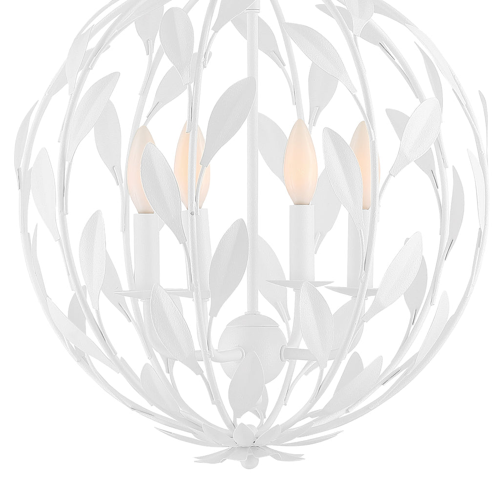 Crystorama Crystorama Broche 4 Light Matte White Mini Chandelier