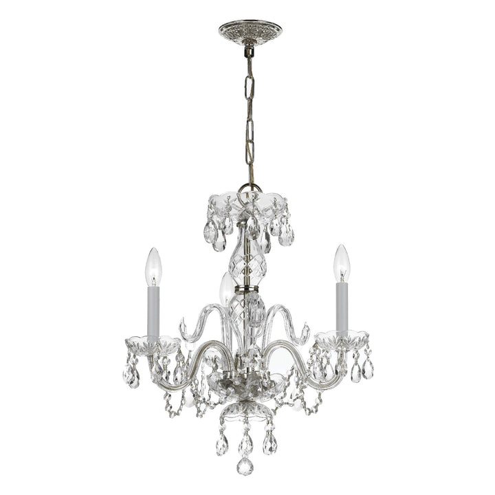 Crystorama Crystorama Traditional Crystal 3 Light Clear Italian Crystal Polished Chrome Mini Chandelier
