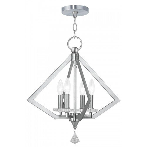 4 Light Brushed Nickel Chandelier Livex