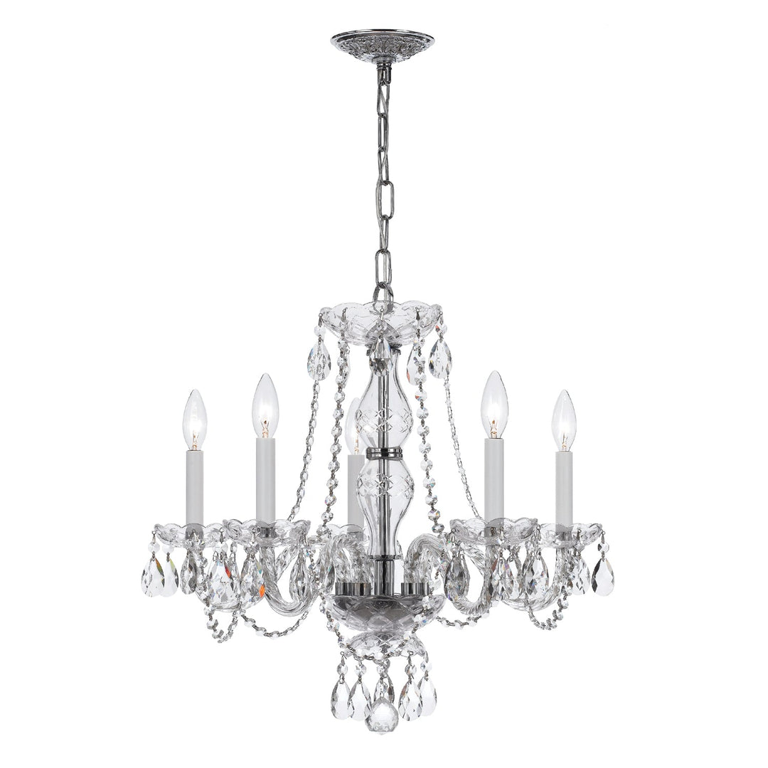 Crystorama Crystorama Traditional Crystal 5 Light Swarovski Strass Crystal Polished Chrome Chandelier