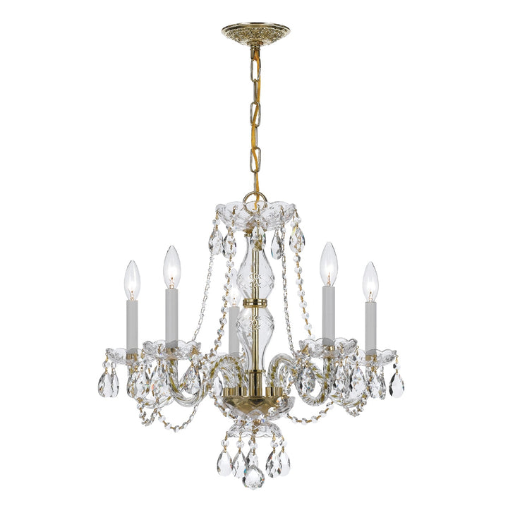 Crystorama Crystorama Traditional Crystal 5 Light Clear Crystal Polished Brass Chandelier