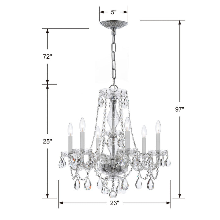 Crystorama Crystorama Traditional Crystal 6 Light Swarovski Strass Crystal Polished Chrome Chandelier