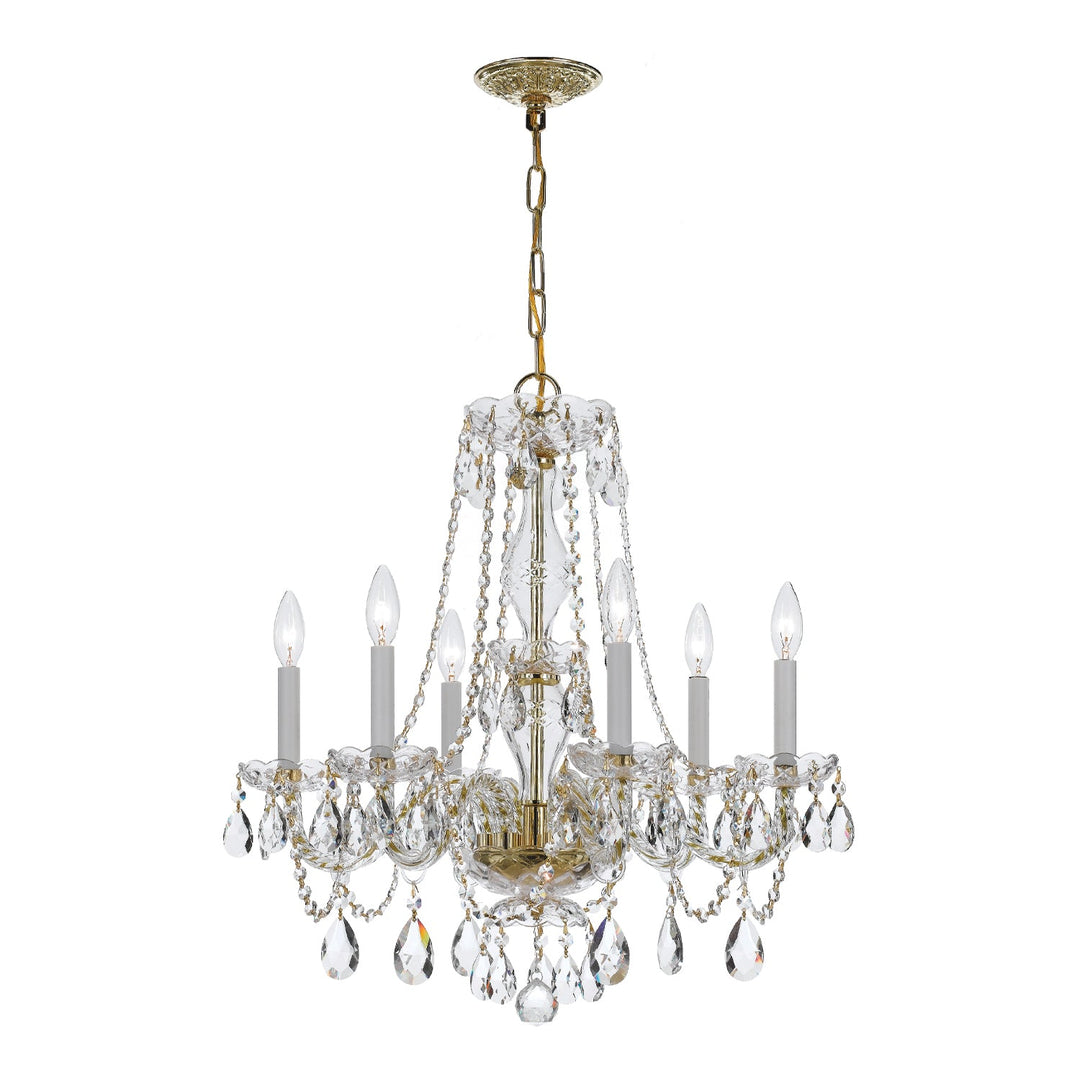 Crystorama Crystorama Traditional Crystal 6 Light Crystal Polished Brass Chandelier