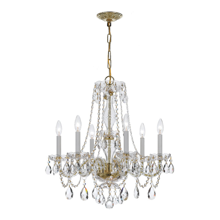 Crystorama Crystorama Traditional Crystal 6 Light Swarovski Strass Crystal Polished Brass Chandelier