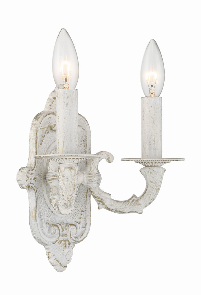 Crystorama Crystorama Paris Market 2 Light Antique White Sconce
