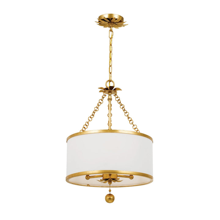 Crystorama Crystorama Broche 3 Light Antique Gold Mini Chandelier