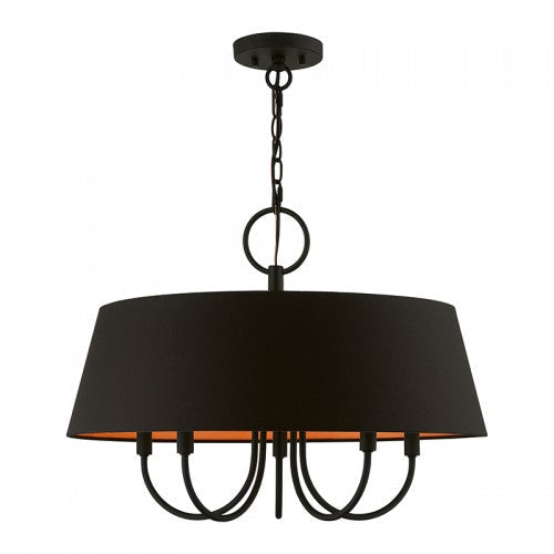 5 Light Black Pendant Chandelier Livex