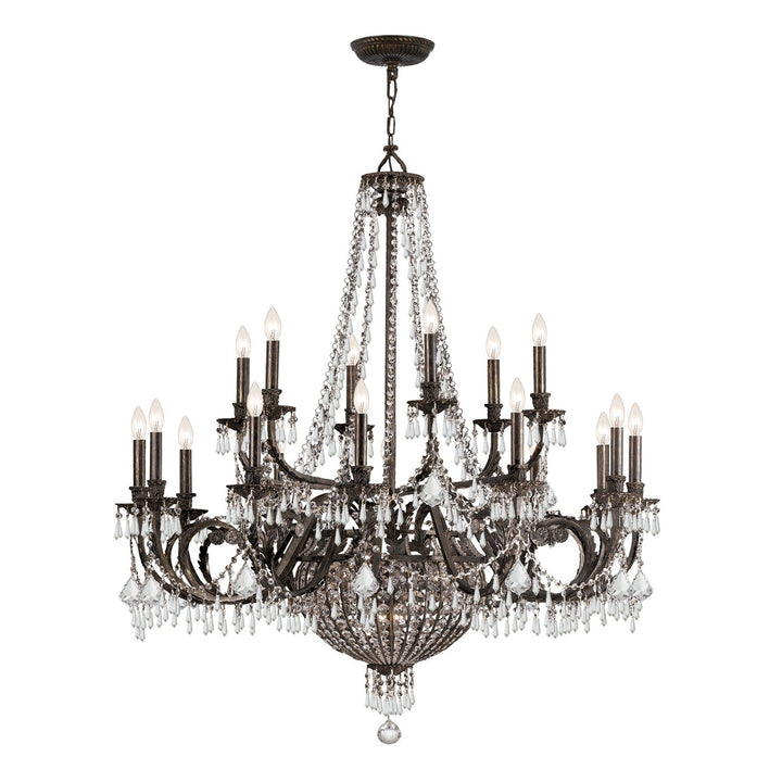 Crystorama Crystorama Vanderbilt 23 Light Hand Cut Crystal English Bronze Chandelier