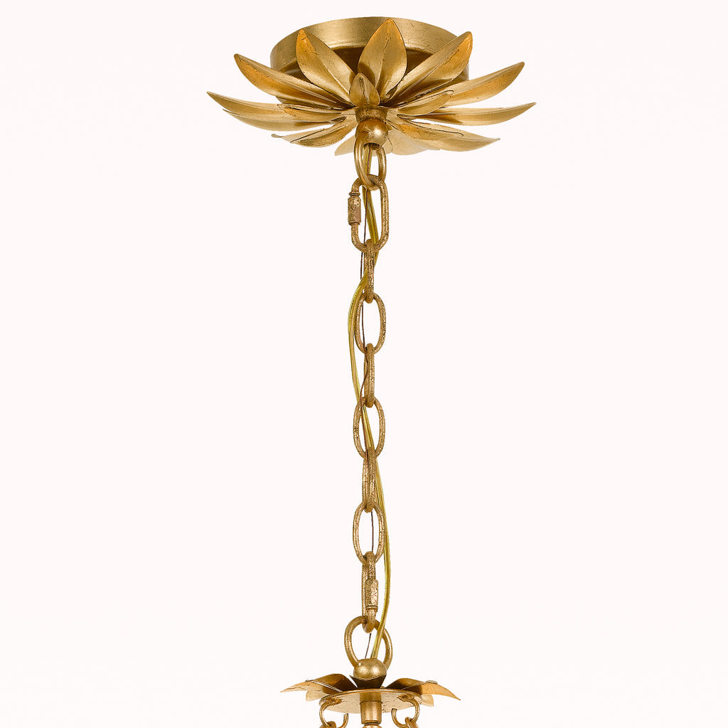 Crystorama Crystorama Broche 6 Light Antique Gold Chandelier